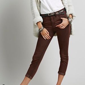 Free People High Rise Roller Skinny Crop Jean